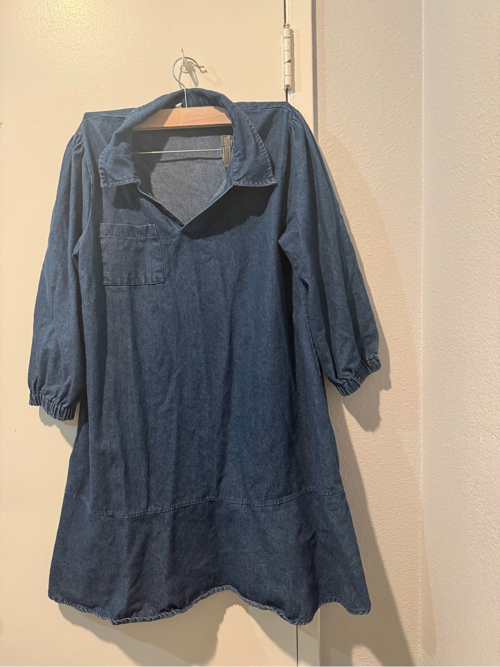 Denim Tunic Dress in Dark Blue